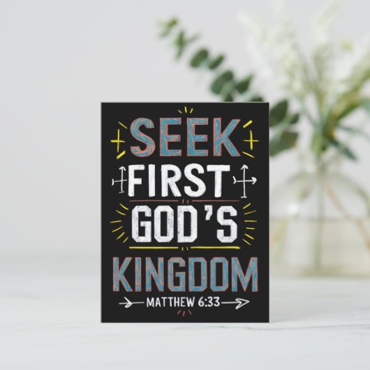 Anmut enthüllt: Seek First, Gods Kingdom Postkarte (Stehend Vorderseite)