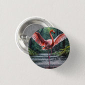 Anmut im Flug: Der Rosaflamingo Riverdance Button (Vorne & Hinten)