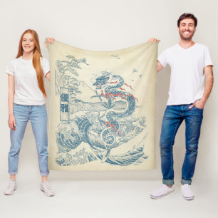 Anmut - Traditionelles japanisches Streetwear-Desi Fleecedecke