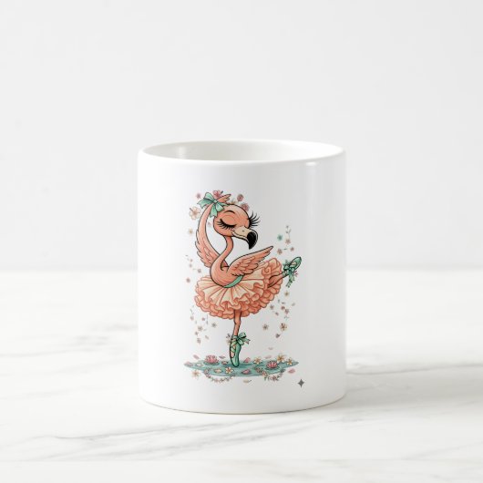 Anmutige Flamingo-Ballerina in Blüte Kaffeetasse (Mittel)