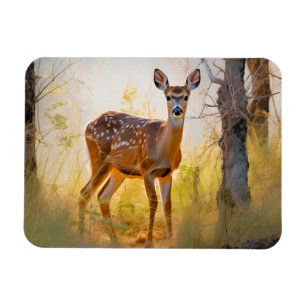 Anmutige Hirsche im Wald Naturdesign Magnet
