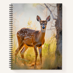 Anmutige Hirsche im Wald Naturdesign Notizblock