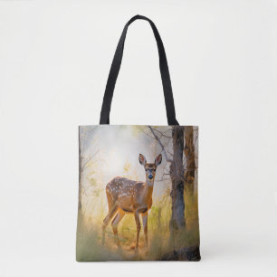Anmutige Hirsche im Wald Naturdesign Tasche