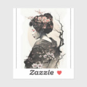 Anmutige japanische Geisha -  Aufkleber (Blatt)