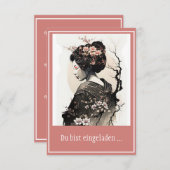 Anmutige japanische Geisha - Einladung (Vorne/Hinten)