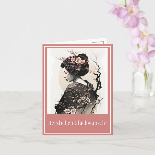 Anmutige japanische Geisha -  Karte (Orchidee)