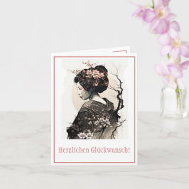 Anmutige japanische Geisha -  Karte