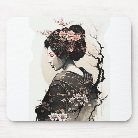 Anmutige japanische Geisha -  Mousepad (Vorne)