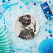 Anmutige japanische Geisha -  Pappteller (Party)