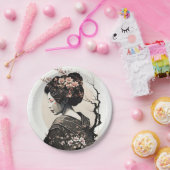 Anmutige japanische Geisha -  Pappteller (Party)