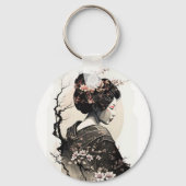 Anmutige japanische Geisha - Schlüsselanhänger (Rückseite)