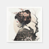 Anmutige japanische Geisha -  Serviette (Vorderseite)