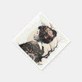 Anmutige japanische Geisha -  Serviette (Ecke)