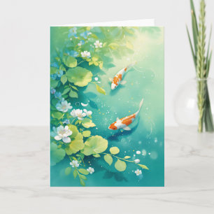 Anmutige Koi in einem ruhigen Teich Karte