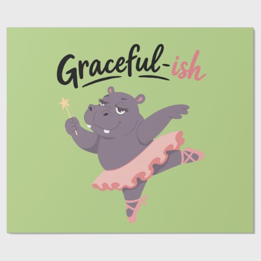 Anmutige Nilpferd-Balletttänzerin Geschenkpapier (Flach)