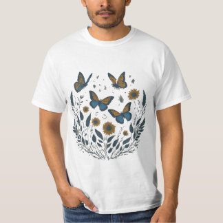 anmutige Schmetterlinge auf weichem Papier T-Shirt