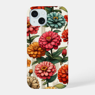 Anmutige Zinnienblume iPhone 15 Hülle