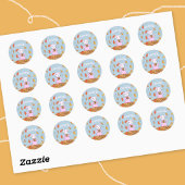 Anmutiger Katzen-Fall-Kind-Sticker mit Namen Runder Aufkleber
