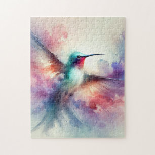 Anmutiger Kolibri in Aquarell Puzzle