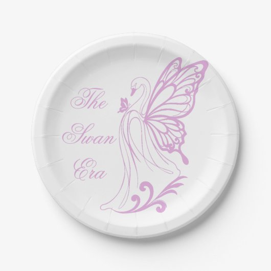 Anmutiger Schwan mit Schmetterlingsflügeln Pappteller (Vorderseite)