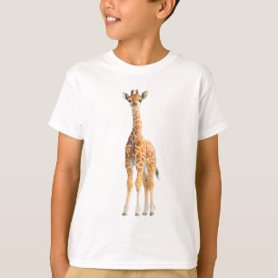 Anmutiges Netz-Giraffenkalb stehend T-Shirt