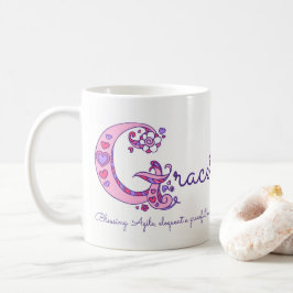 Anmutnamensbedeutung dekorative G-Monogramm-Tasse Kaffeetasse