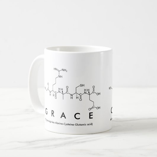 Anmutpeptid-Namen-Tasse Kaffeetasse (Vorderseite Links)