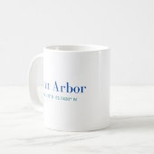 Ann Arbor Classic Tasse mit GPS-Koordinaten (Vorderseite Links)