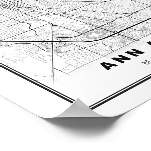 Ann Arbor Map Poster (Ecke)