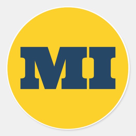 Ann Arbor (MI) - Maize x Blue x White Runder Aufkleber (Vorderseite)