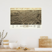 Ann Arbor, MI Panoramic Map - 1880 Poster (Küche)