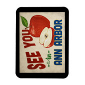 Ann Arbor Michigan Apple - Vintage Travel Magnet (Vertikal)