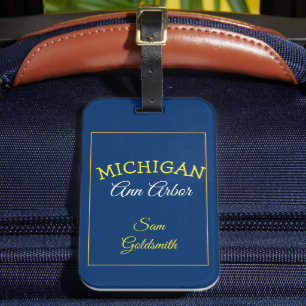 Ann Arbor Michigan Blue und Maize Gepäckanhänger