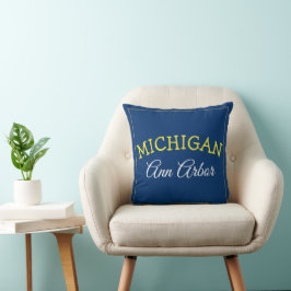 Ann Arbor Michigan Blue und Maize Kissen