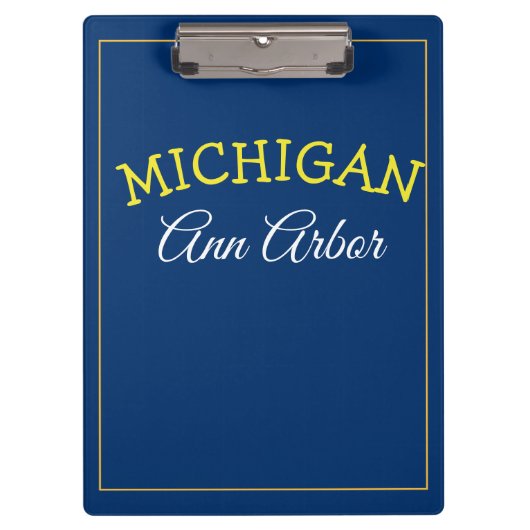 Ann Arbor Michigan Blue und Maize Klemmbrett (Vorderseite)