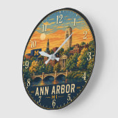 Ann Arbor Michigan Campus Große Wanduhr (Winkel)