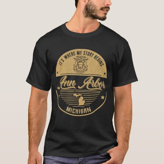 Ann Arbor Michigan Es ist wo meine Geschichte begi T-Shirt (Vorderseite)