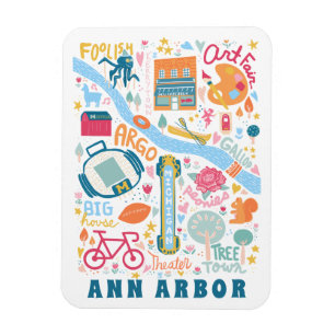 Ann Arbor Michigan Karte Favoritenthemen Magnet