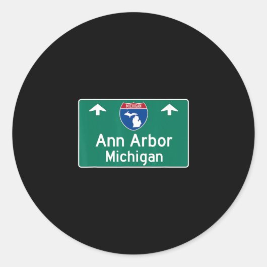 Ann Arbor Michigan Mi Interstate Highway Urlaub Runder Aufkleber (Vorderseite)