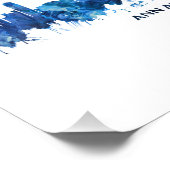 Ann Arbor Michigan Skyline Blue Fotodruck (Ecke)