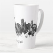 Ann Arbor Michigan Skyline BW Milchtasse (Rechte Ecke)