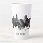 Ann Arbor Michigan Skyline BW Milchtasse (Vorderseite)