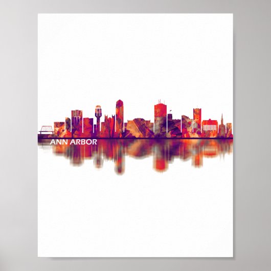 Ann Arbor Michigan Skyline Poster (Vorne)