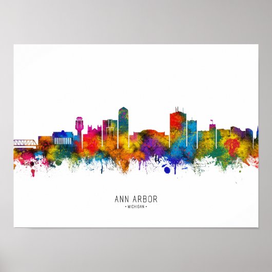 Ann Arbor Michigan Skyline Poster (Vorne)