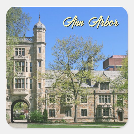 Ann Arbor Michigan Sticker- Square Quad Quadratischer Aufkleber (Vorderseite)