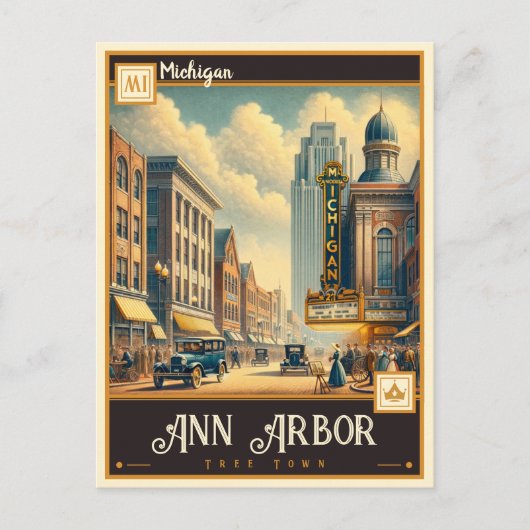Ann Arbor, Michigan | VINTAG Postkarte (Vorderseite)