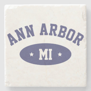 Ann Arbor, Michigan Vintage-Typografie-Unterlage Steinuntersetzer