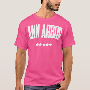 Ann Arbor Minimalistischer Text T-Shirt