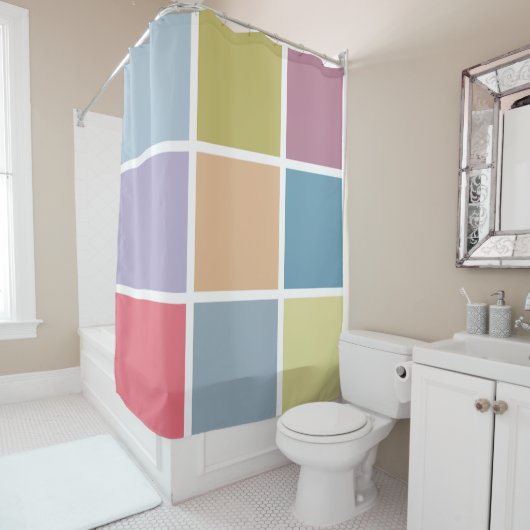 Ann Arbor Pastel Chalk Squares Duschvorhang (Beispiel)