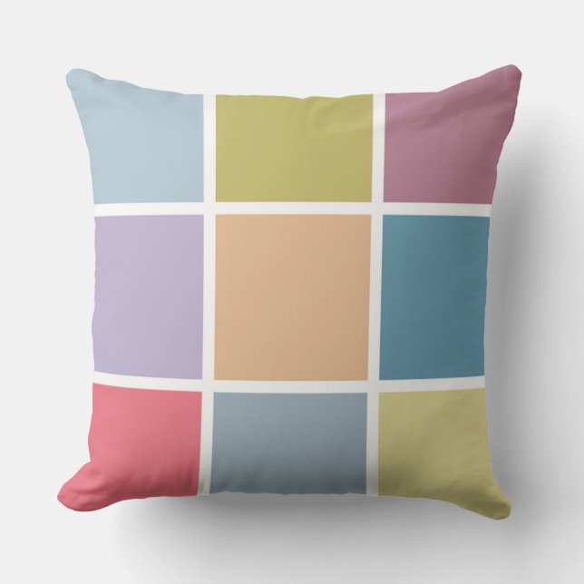 Ann Arbor Pastel Chalk Squares Kissen (Vorderseite)